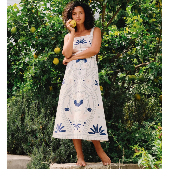 CLEOBELLA CARMEN MIDI DRESS IN LILIANA BLUE SURF