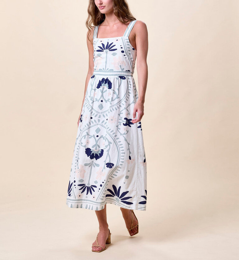 CLEOBELLA CARMEN MIDI DRESS IN LILIANA BLUE SURF
