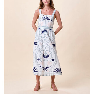 CLEOBELLA CARMEN MIDI DRESS IN LILIANA BLUE SURF