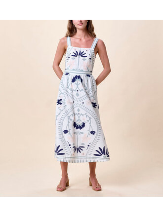 CLEOBELLA CARMEN MIDI DRESS IN LILIANA BLUE SURF