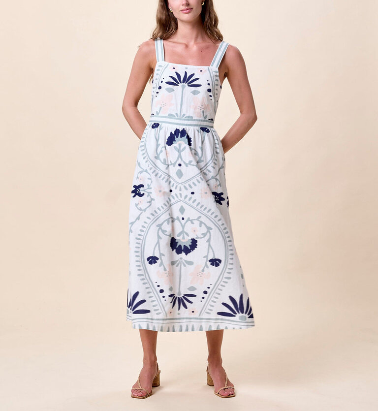 CLEOBELLA CARMEN MIDI DRESS IN LILIANA BLUE SURF
