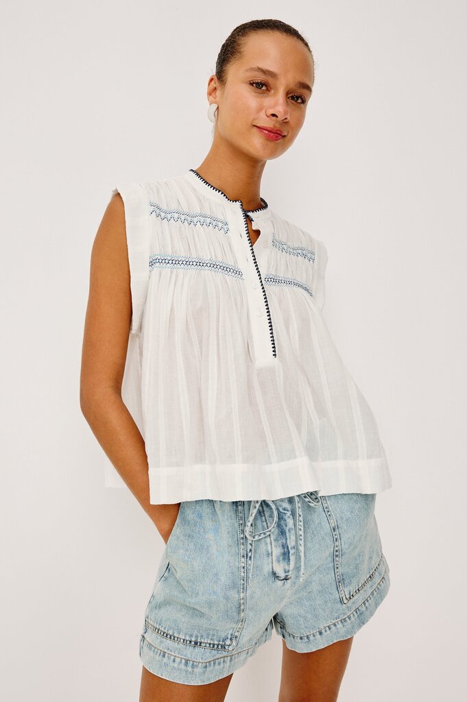 RAILS WILLOW SLEEVELESS TOP IN WHITE