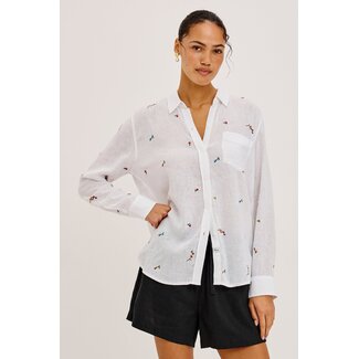 RAILS CHARLI L/S BUTTON UP IN WILDFLOWER EMBROIDERY