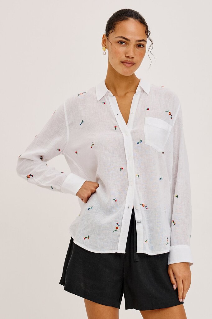 RAILS CHARLI L/S BUTTON UP IN WILDFLOWER EMBROIDERY
