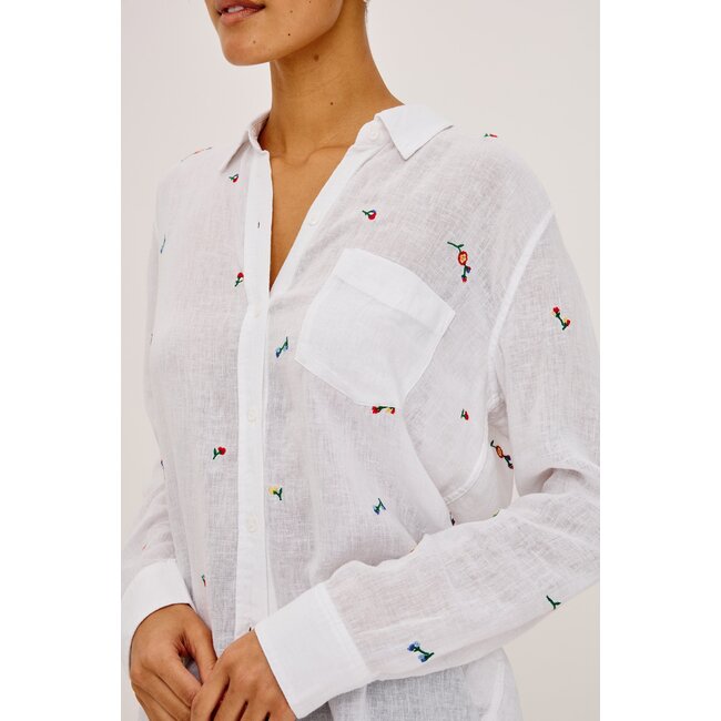 RAILS CHARLI L/S BUTTON UP IN WILDFLOWER EMBROIDERY