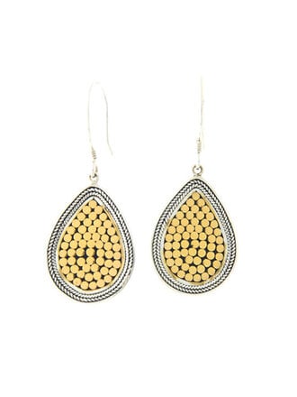 KATHY KAMEI BE A LIGHT FRENCH WRAP TEAR DROP EARRINGS