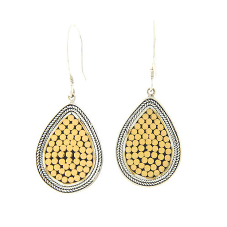 KATHY KAMEI BE A LIGHT FRENCH WRAP TEAR DROP EARRINGS
