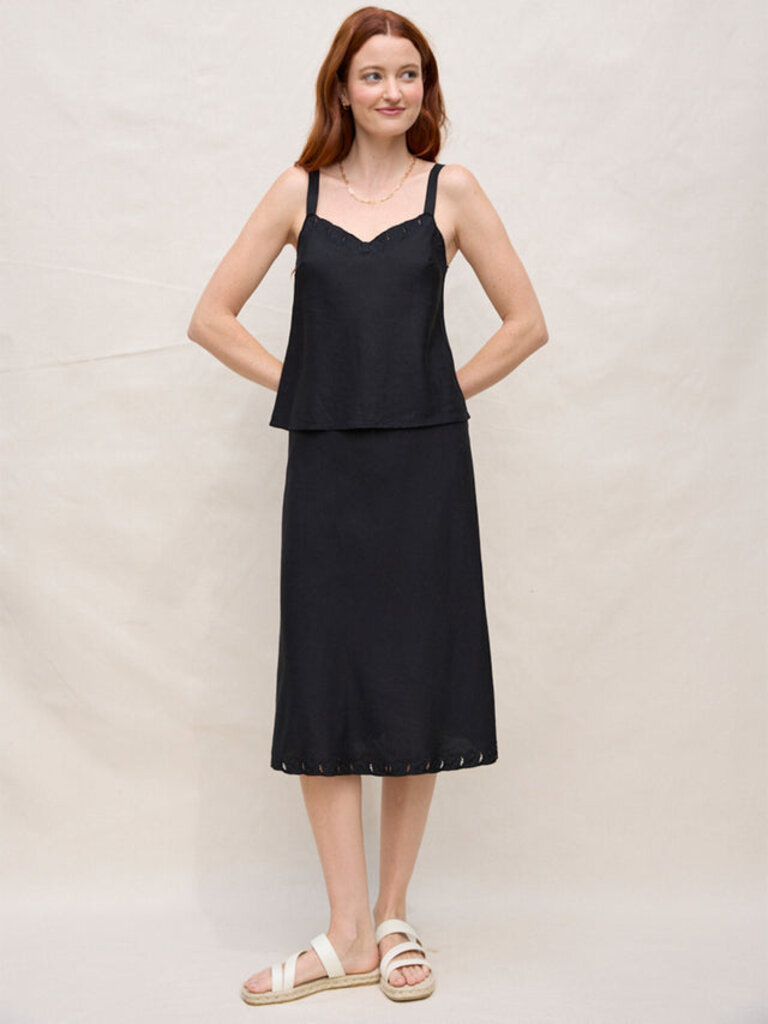 MARGARET O'LEARY GOOD LUCK BIAS SKIRT IN BLACK