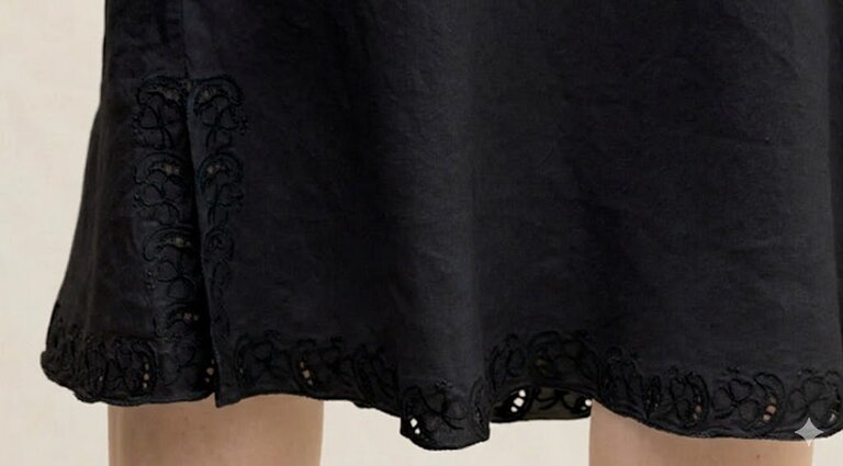 MARGARET O'LEARY GOOD LUCK BIAS SKIRT IN BLACK