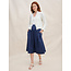 MARGARET O'LEARY VENICE POPLIN SKIRT IN WHITE AND NAVY