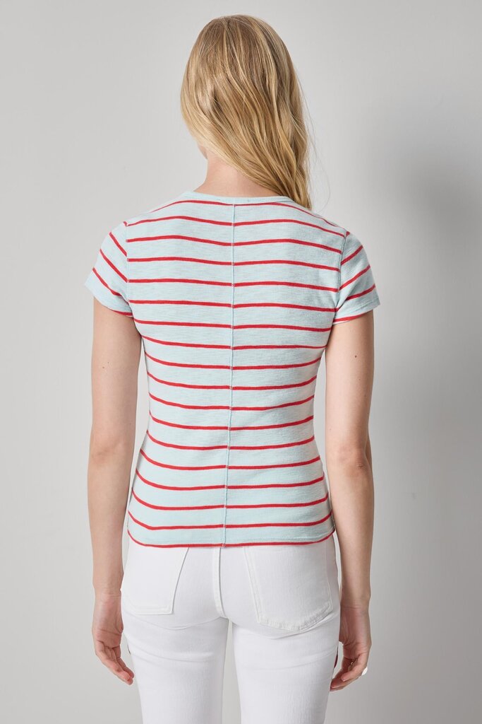 LILLA P STRIPED SHORT SLEEVE IN SEA BREEZE