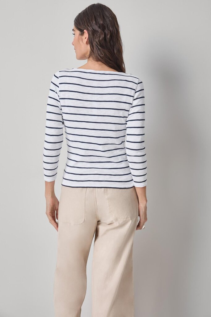 LILLA P STRIPED BOATNECK IN NAVY STRIPE