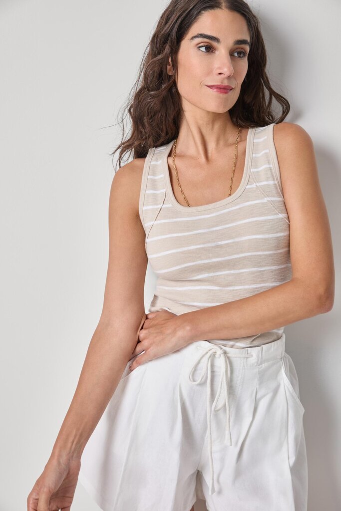 LILLA P LILLA P STRIPED WIDE STRAP TANK