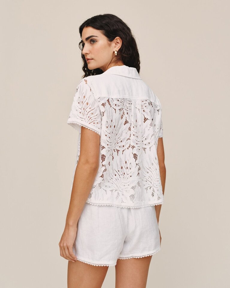 BELLA DAHL SHORT SLEEVE CONTRAST BUTTON DOWN