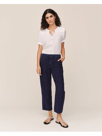 BELLA DAHL SOFT BARREL ZIP FRONT PANT IN NAUTICAL NIGHT