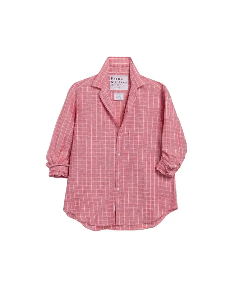 FRANK & EILEEN EILEEN RELAXED BUTTON UP IN RED AND WHITE GRID