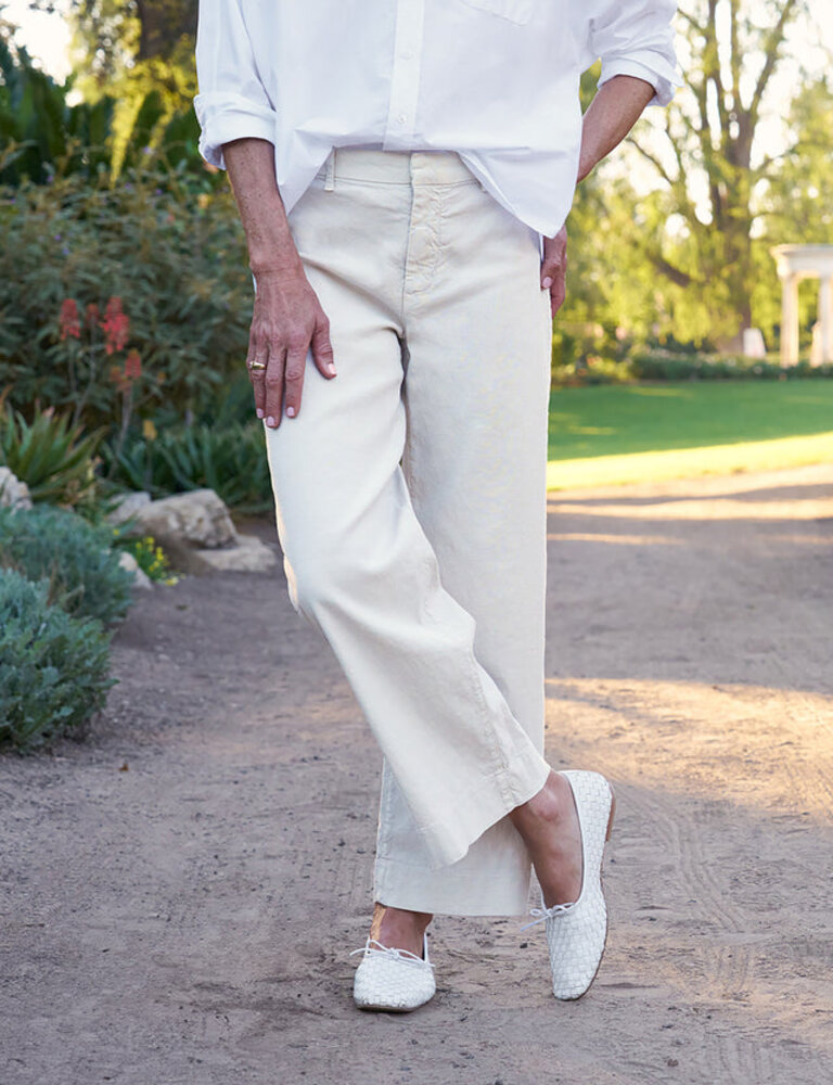 FRANK & EILEEN WEXFORD WIDE LEG LINEN TROUSER IN CEMENT