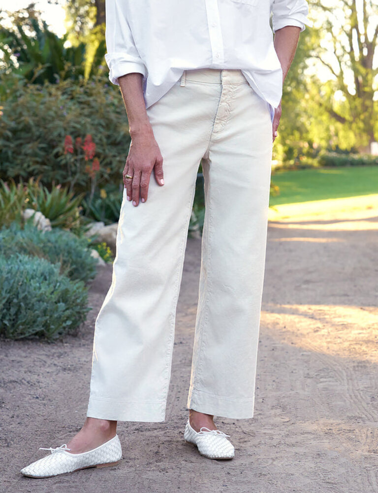 FRANK & EILEEN WEXFORD WIDE LEG LINEN TROUSER IN CEMENT