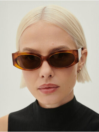 VARLEY LAMBETH OVAL SUNGLASSES IN BRIGHT TORTOISE