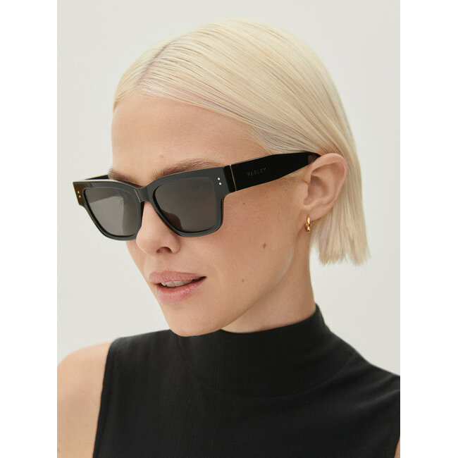VARLEY ALBER SQUARE SUNGLASSES IN BLACK