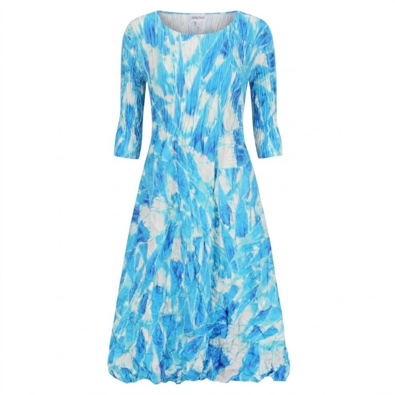 3/4 SLEEVE SMASH POCKET DRESS IN BLUE COMET