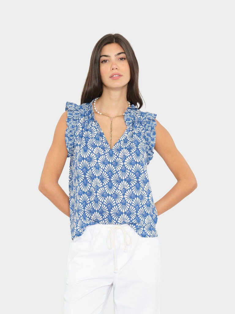 XIRENA BEX TOP IN COBALT SHELL
