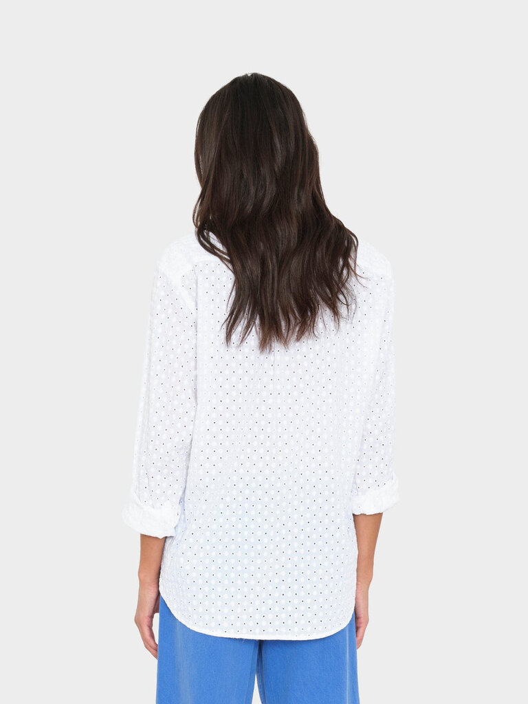 XIRENA BEAU EMBROIDERED SHIRT IN WHITE