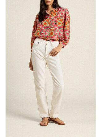 TROVATA THE CLARA BLOUSE IN BOTANIC TILE
