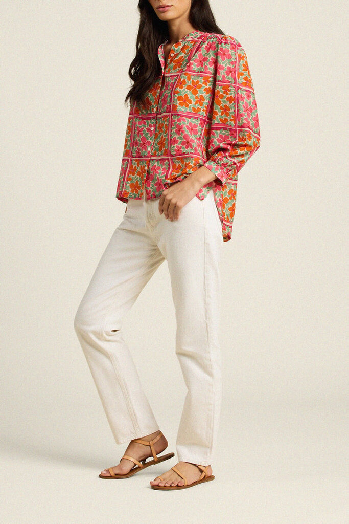 TROVATA THE CLARA BLOUSE IN BOTANIC TILE