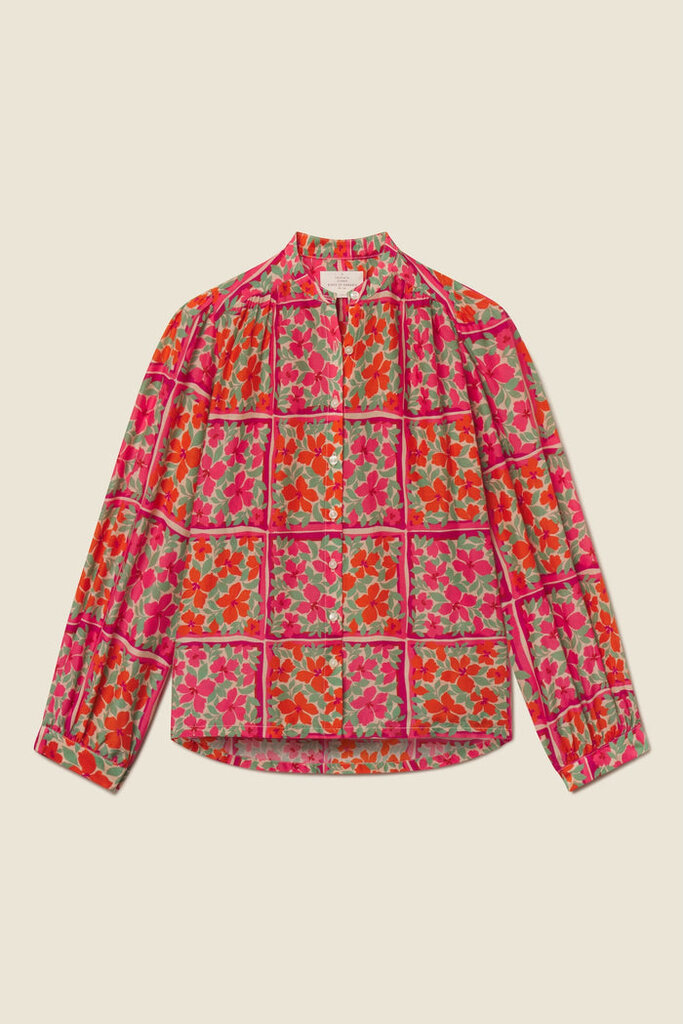 TROVATA THE CLARA BLOUSE IN BOTANIC TILE