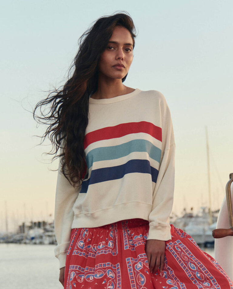 THE GREAT THE TEAMMATE SWEATSHIRT W/SALTWATER STRIPE