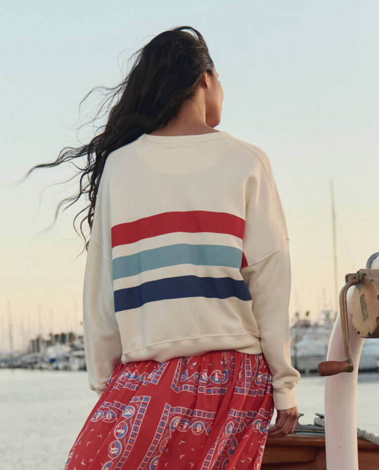 THE GREAT THE TEAMMATE SWEATSHIRT W/SALTWATER STRIPE