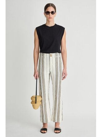 APIECE APART STRIPE MERIDA PANT IN AFFOGATO STRIPE
