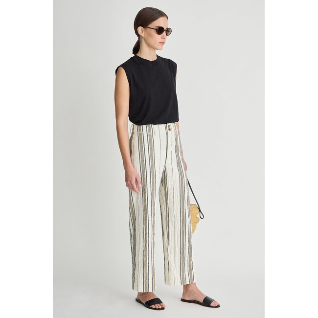 APIECE APART STRIPE MERIDA PANT IN AFFOGATO STRIPE
