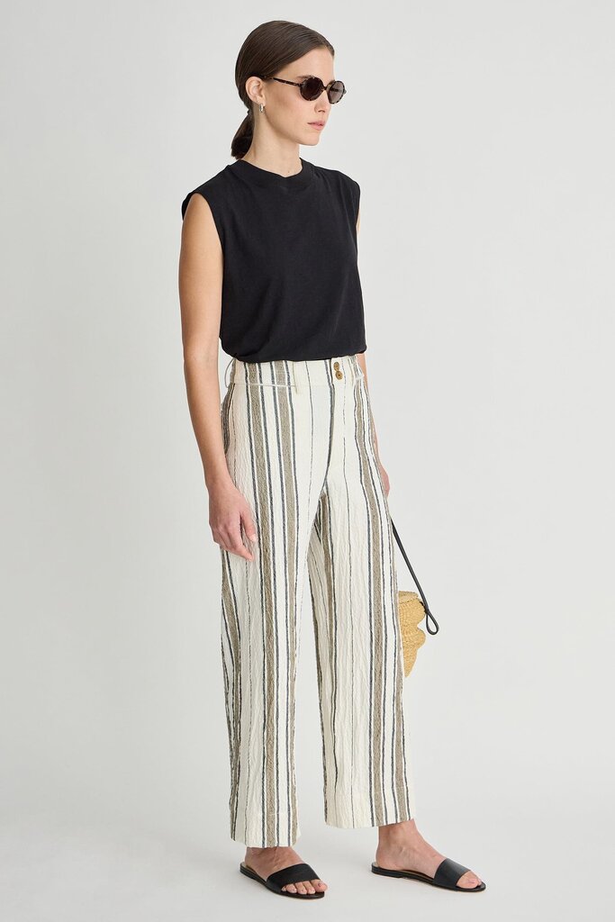 APIECE APART STRIPE MERIDA PANT IN AFFOGATO STRIPE