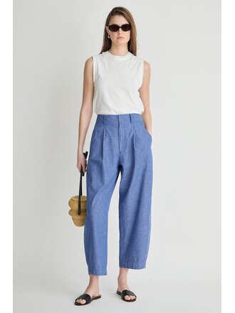 APIECE APART BARI CROP TROUSER IN CHAMBRAY