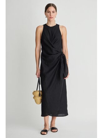 APIECE APART GUSTAVA WRAP MIDI IN BLACK