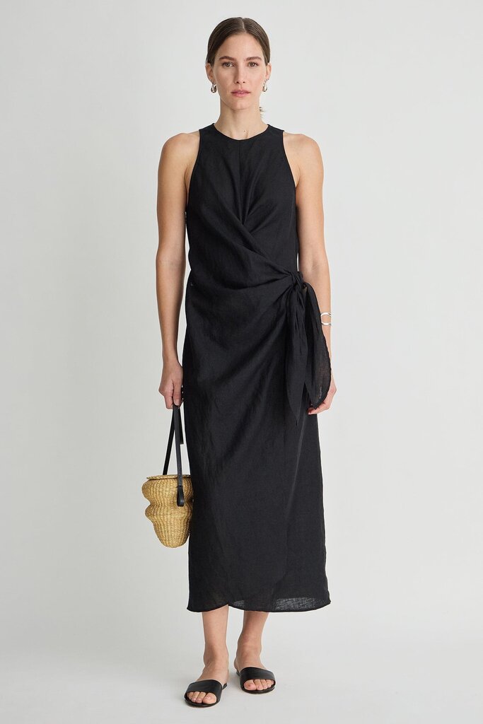 APIECE APART GUSTAVA WRAP MIDI IN BLACK