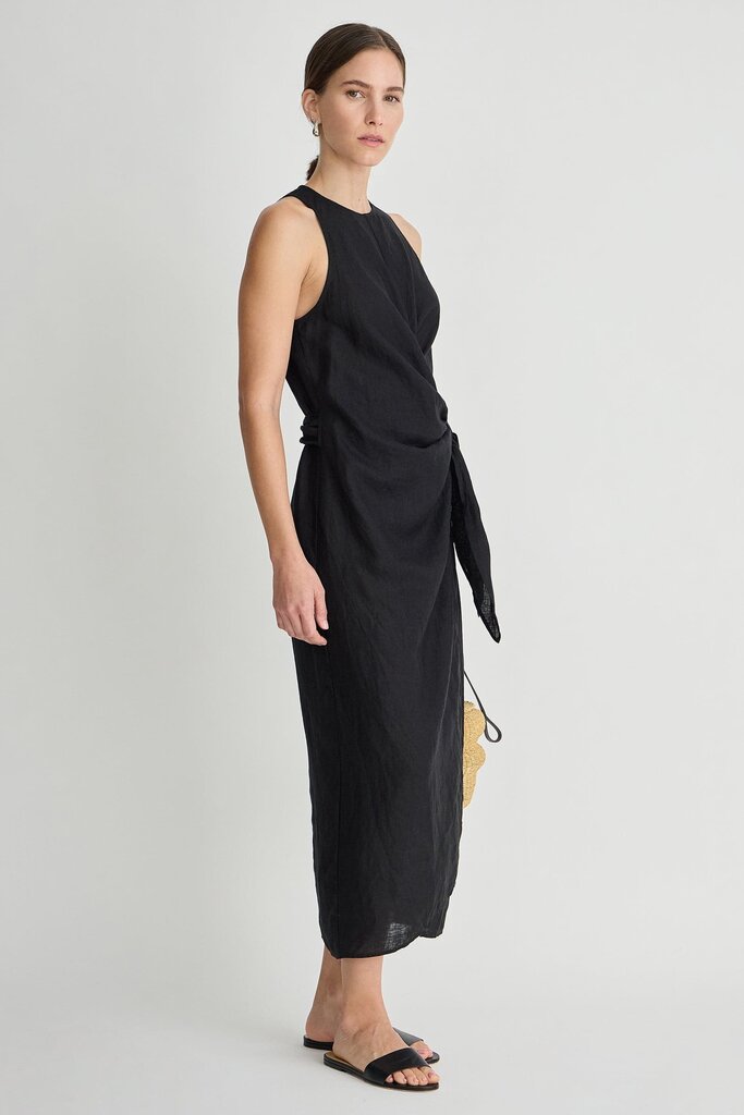 APIECE APART GUSTAVA WRAP MIDI IN BLACK