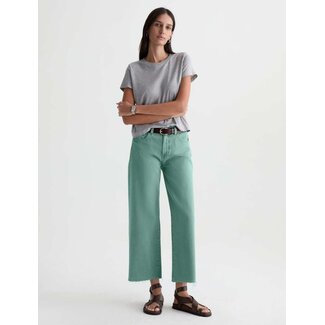 AG SAIGE WIDE LEG CROP IN SULFUR WASHED JADE
