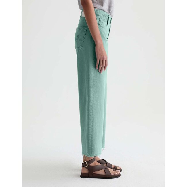 AG SAIGE WIDE LEG CROP IN SULFUR WASHED JADE
