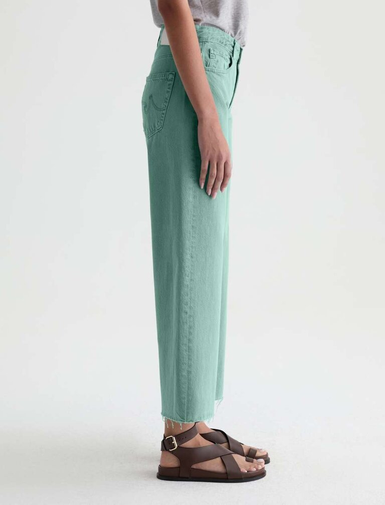 AG SAIGE WIDE LEG CROP IN SULFUR WASHED JADE