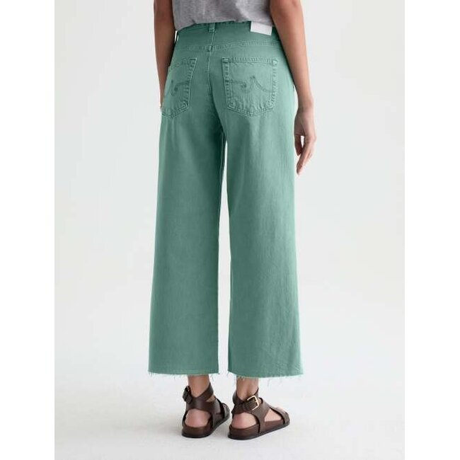 AG SAIGE WIDE LEG CROP IN SULFUR WASHED JADE