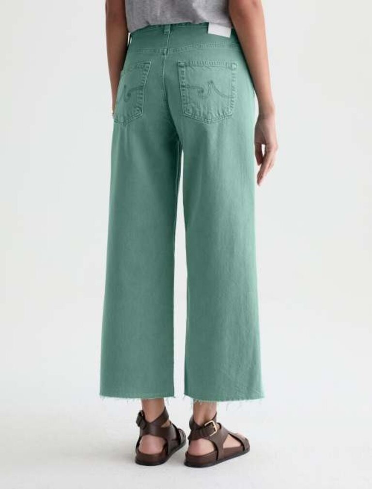 AG SAIGE WIDE LEG CROP IN SULFUR WASHED JADE