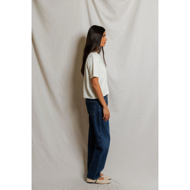 PERFECT WHITE TEE MAUDE COTTON SHORT SLEEVE CARDIGAN IN WHITE