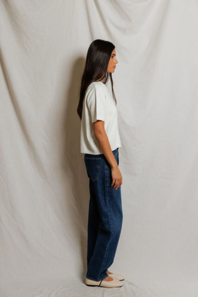 PERFECT WHITE TEE MAUDE COTTON SHORT SLEEVE CARDIGAN IN WHITE