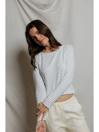 PERFECT WHITE TEE AINSLEY BRUSHED L/S IN PACIFIC STRIPE