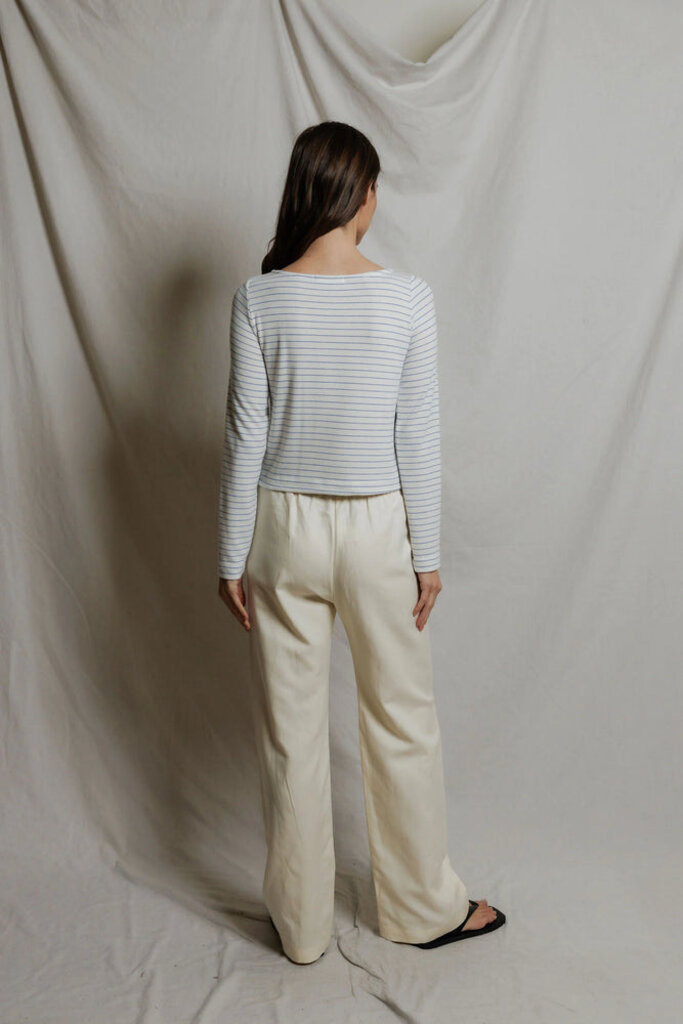 PERFECT WHITE TEE AINSLEY BRUSHED L/S IN PACIFIC STRIPE