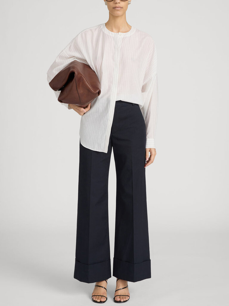 LE SLIM PALAZZO TROUSER CUFFED IN NAVY