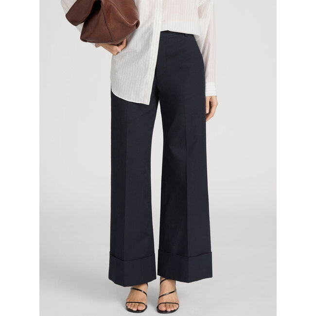 LE SLIM PALAZZO TROUSER CUFFED IN NAVY